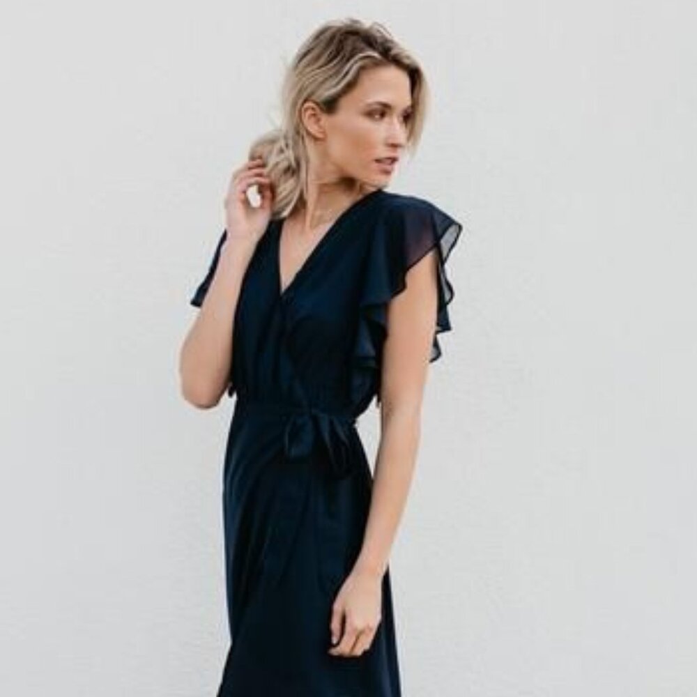 VICI Slow Motion Wrap Maxi Dress - Navy - M